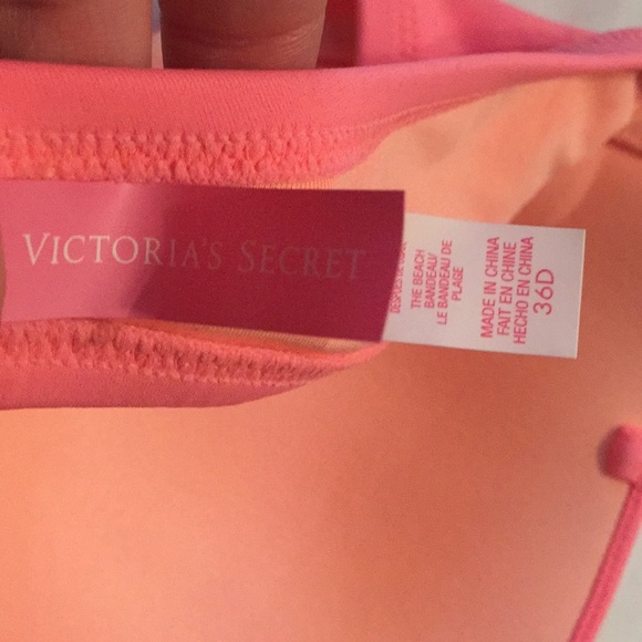 Victoria Secret Coral Bikini Top with Straps. 36D - Picture 2 of 2